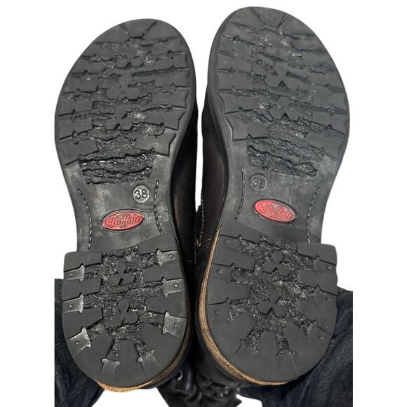 Vintage Buffalo Leather Moto Buckle Boots Women’s Size 38 Brown Y2K Biker Style - Picture 7 of 7